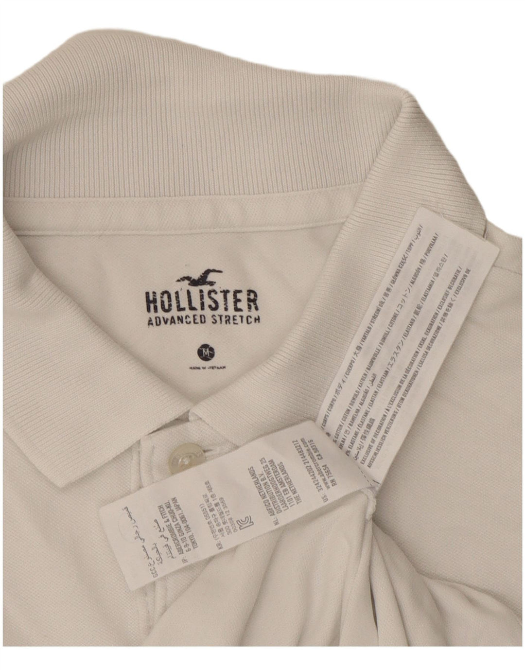 Polo Hollister da uomo in cotone bianco medio