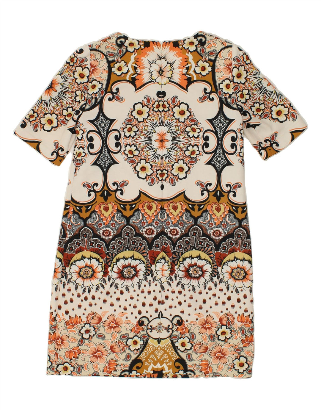 HALLHUBER Womens Shift Dress UK 8 Small Beige Floral Polyester Vintage HALLHUBER and Second-Hand HALLHUBER from Messina Hembry 