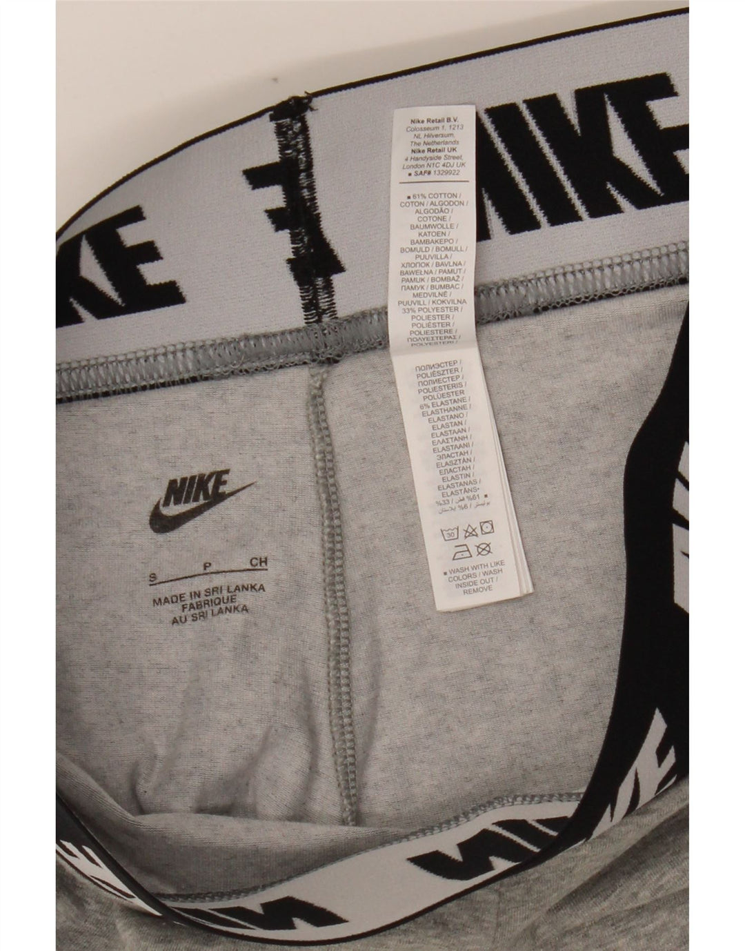 Leggings grafici da donna NIKE UK 8 piccoli in cotone grigio