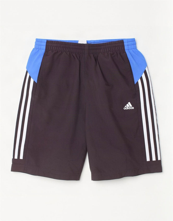 Pantaloncini sportivi Adidas da ragazzo 13-14 anni in poliestere color block nero