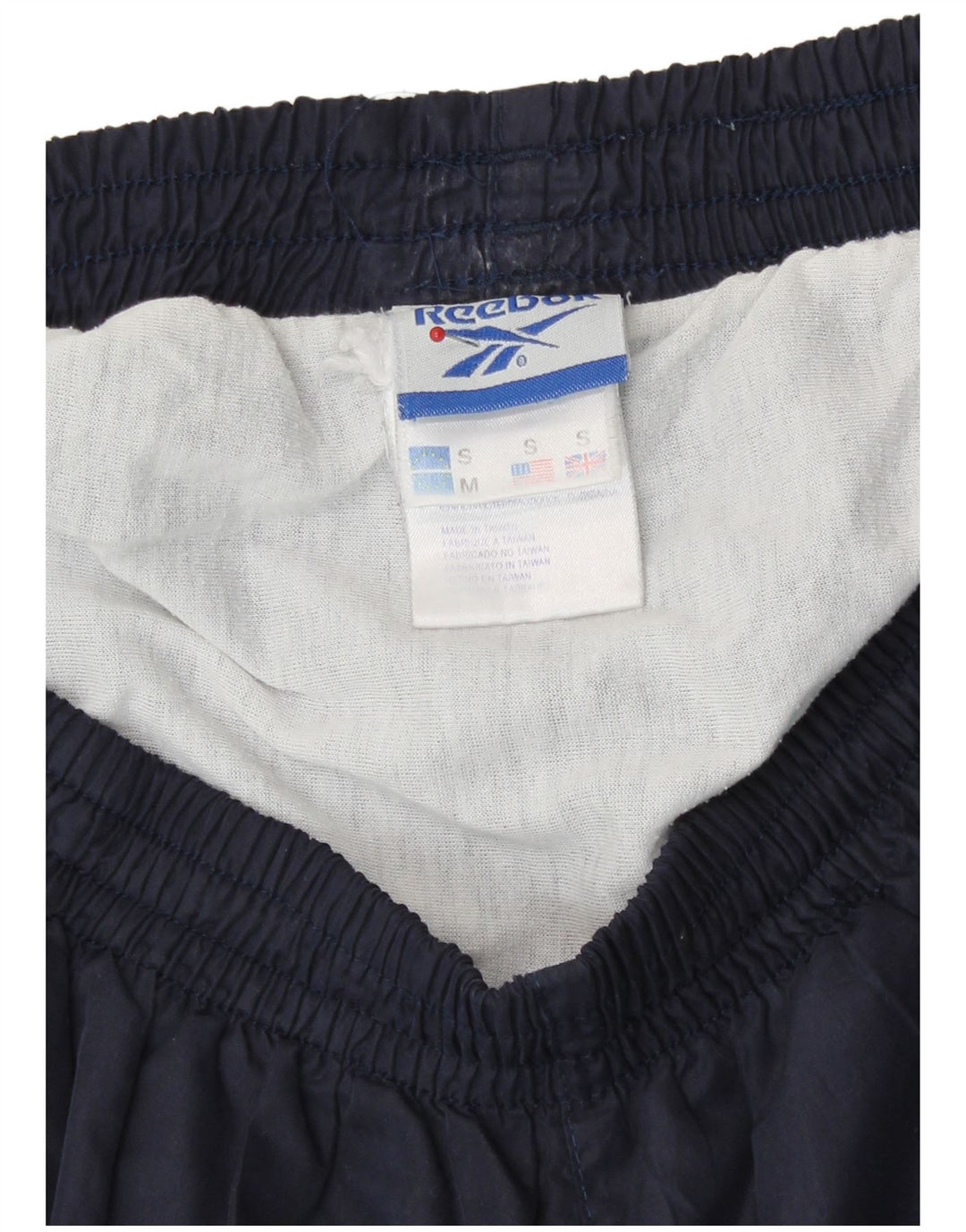 Pantaloncini sportivi Reebok da uomo piccoli in poliestere blu navy