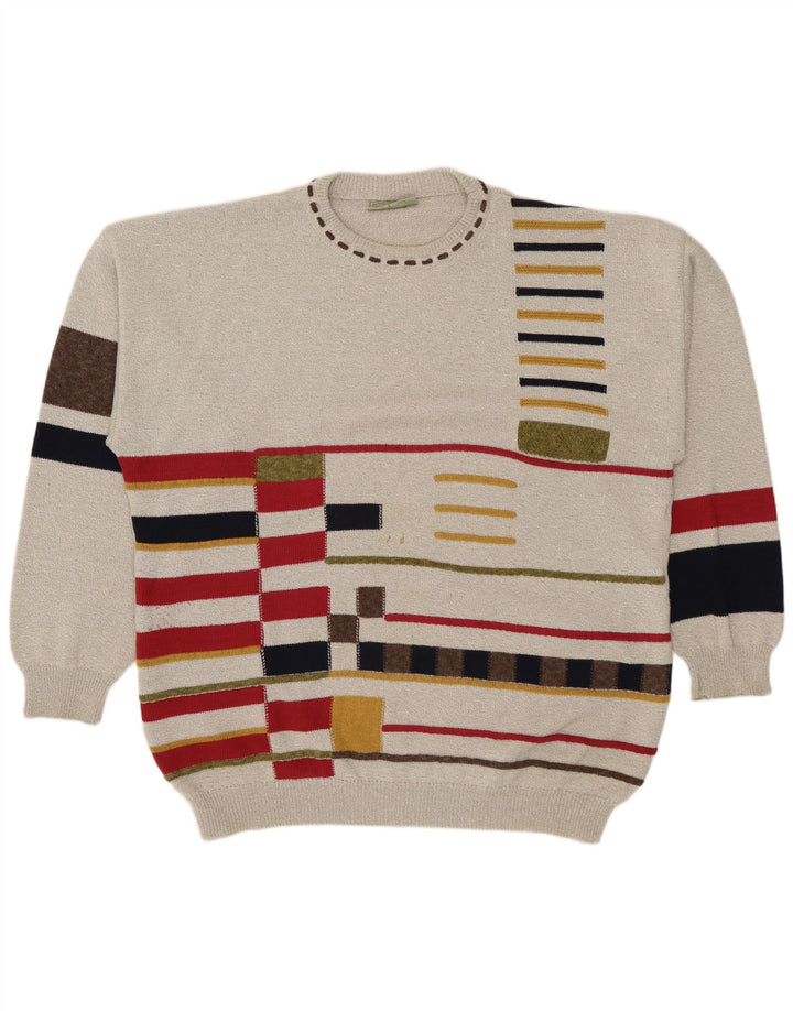 Maglione maglione girocollo da uomo Conte Massimo 2XL cotone geometrico grigio