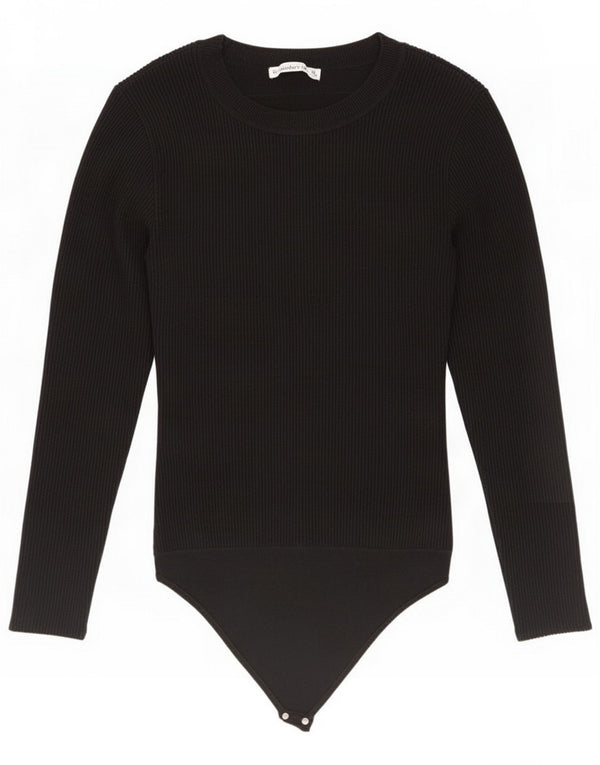 Body a maniche lunghe da donna Abercrombie & Fitch UK 12 Medium Nero Viscosa