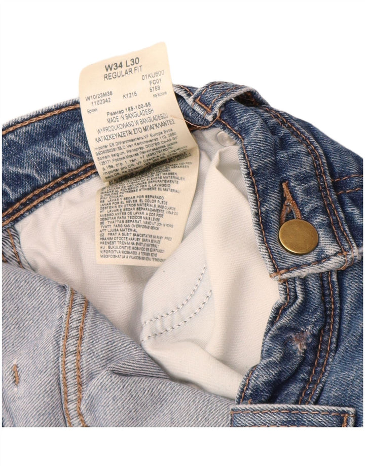 Jeans dritti da uomo vestibilità regolare WRANGLER W34 L30 cotone blu