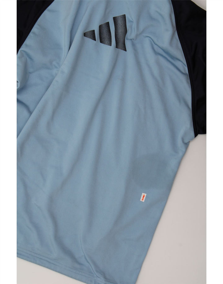 ADIDAS Mens Graphic Tracksuit Top Jacket UK 38/40 Medium Blue Colourblock Vintage Adidas and Second-Hand Adidas from Messina Hembry 