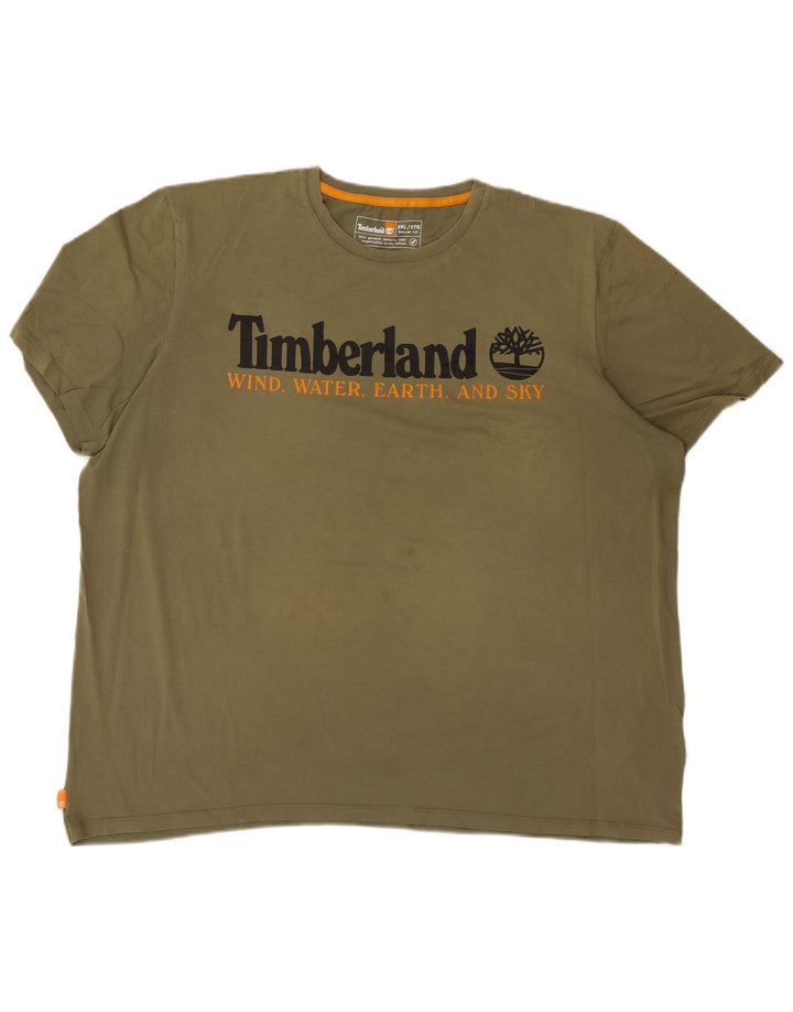 TIMBERLAND T-shirt grafica da uomo con vestibilità regolare, 3XL in cotone kaki