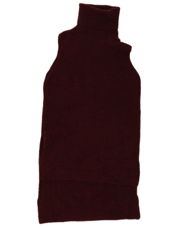 Abito maglione senza maniche da donna Zara UK 14 Acrilico bordeaux medio