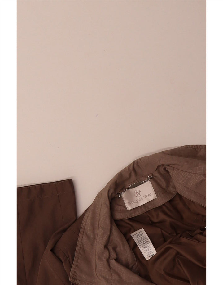 JACQUES VERT Womens Overcoat UK 14 Medium Brown Polyester