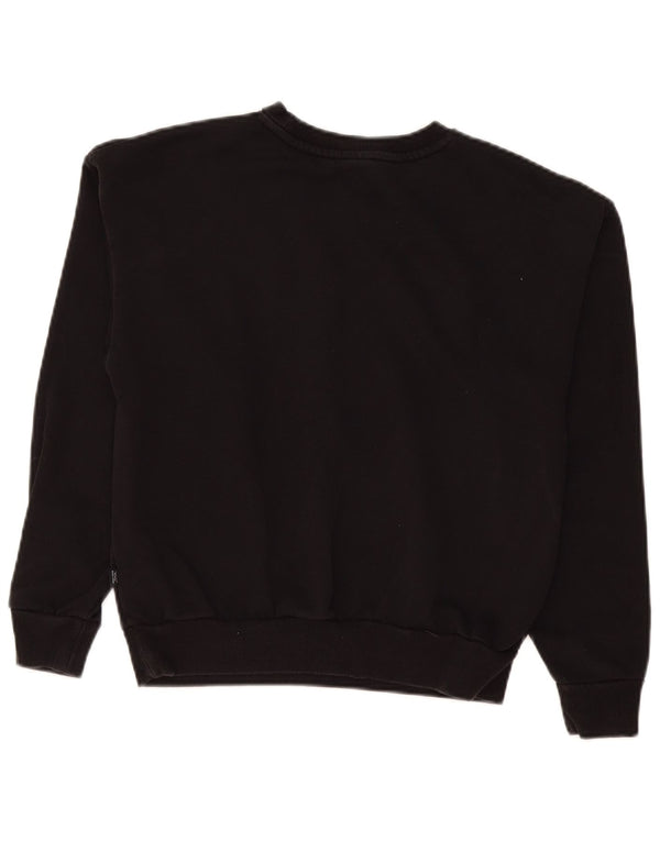 Puma Womens Graphic Oversized Sweatshirt Jumper UK 6 XS Black Cotton