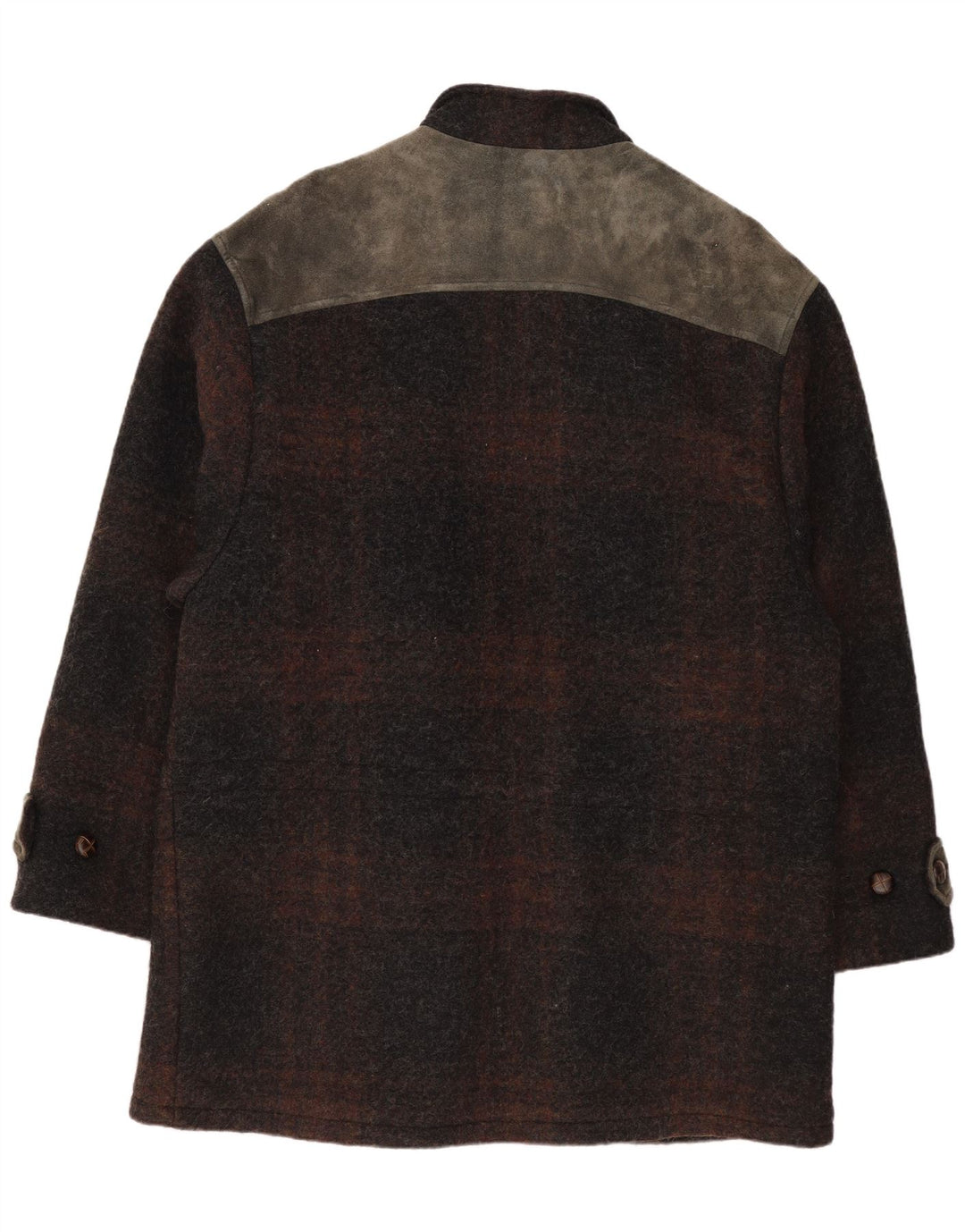 Cappotto da uomo Julius Lang UK 40 Lana a quadri marroni grandi