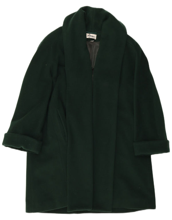 ADMYRA Womens Oversized Overcoat UK 10 Small Green Wool