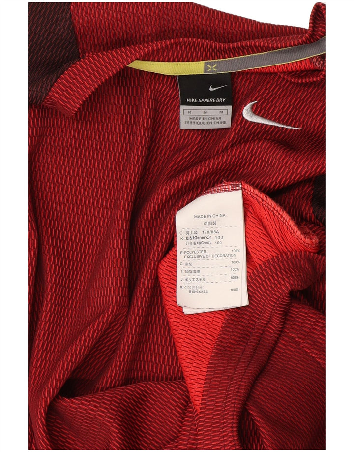 T-shirt da uomo Nike Top in poliestere color block bordeaux medio