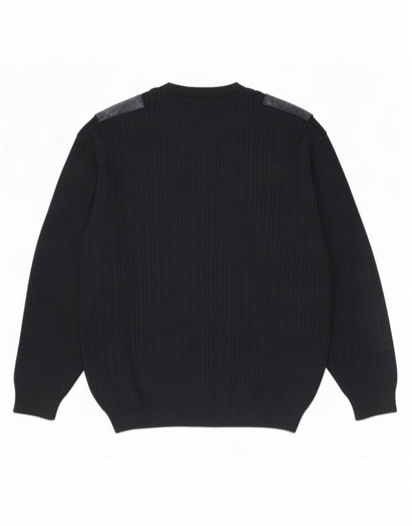 Malagrida Maglione da uomo con scollo a V XL in lana a righe blu navy