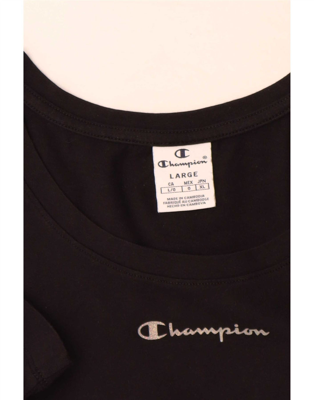 T-shirt da uomo Champion Top grande nera