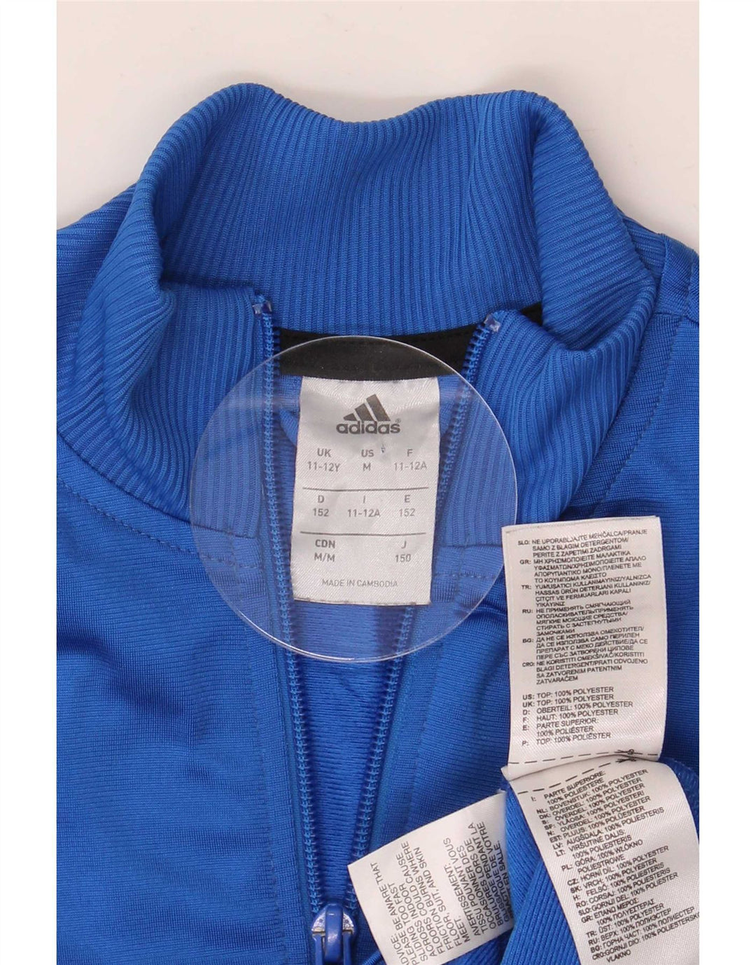 Giacca da tuta da ragazzo Adidas 11-12 anni in poliestere blu