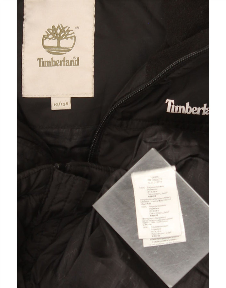 Giacca imbottita con cappuccio TIMBERLAND per ragazzi 9-10 anni in poliestere nero