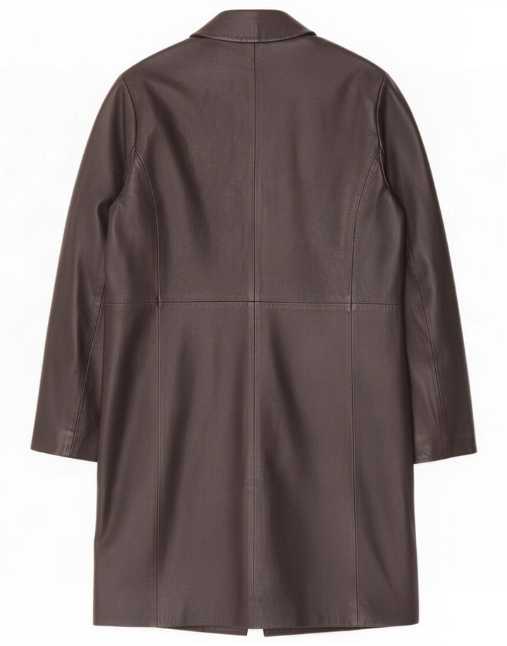 Marks & Spencer Cappotto in pelle da donna UK 14 Medio Nero Classico