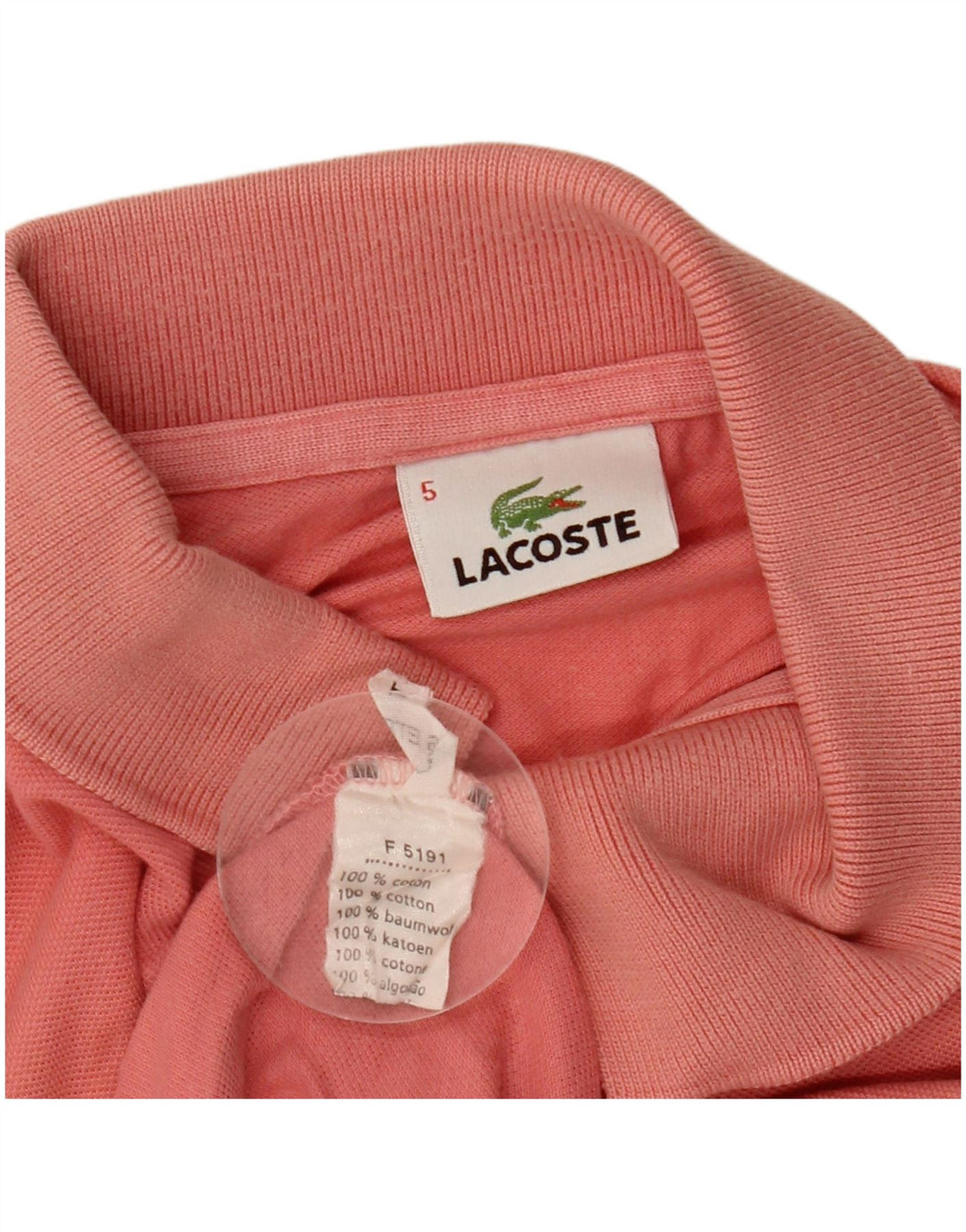 Polo da uomo Lacoste taglia 5 grande in cotone rosa