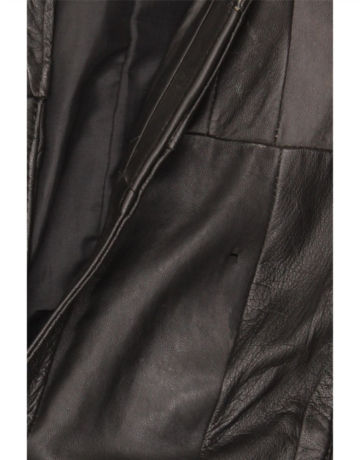 Gilet in pelle da uomo VINTAGE UK 38 Patchwork medio nero