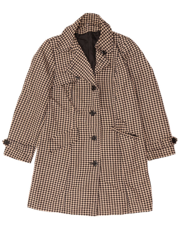 Trench da donna Marks & Spencer UK 14 Large Beige pied de poule in poliestere