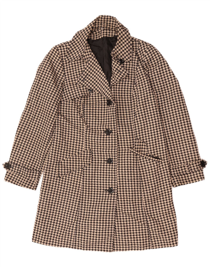 Trench da donna Marks & Spencer UK 14 Large Beige pied de poule in poliestere