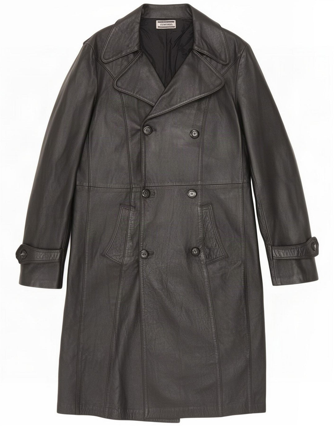Cappotto doppiopetto in pelle da donna Marcos IT 56 4XL Nero