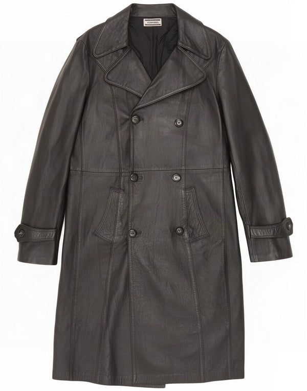 Cappotto doppiopetto in pelle da donna Marcos IT 56 4XL Nero