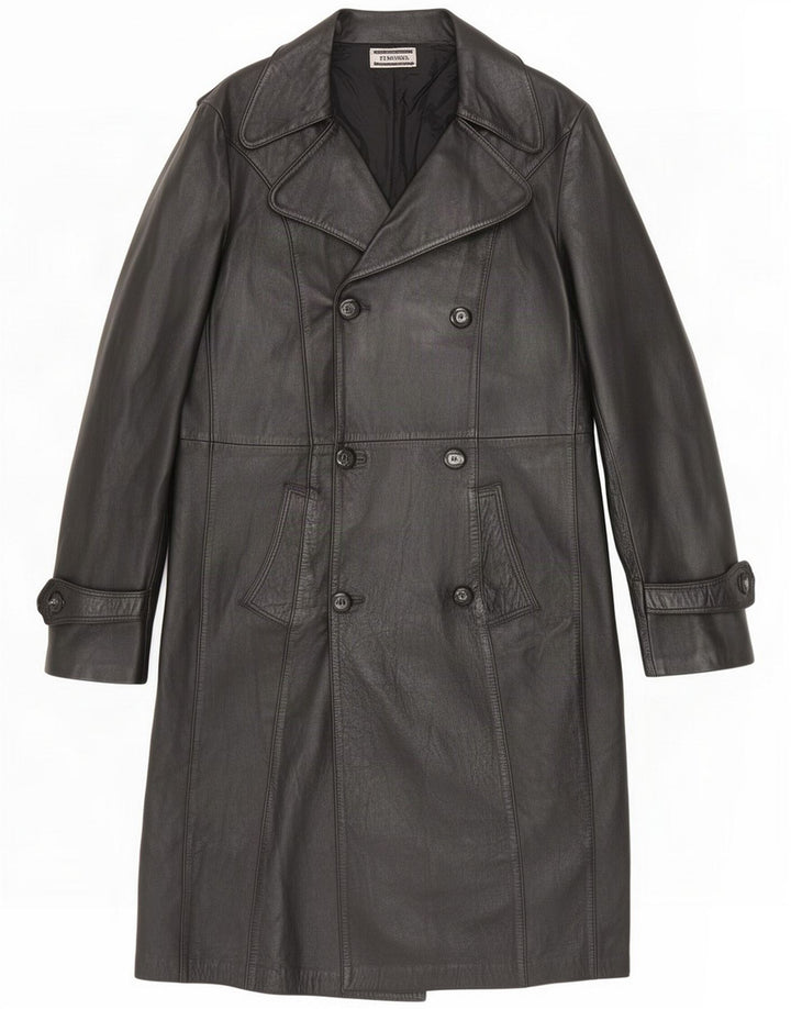 Cappotto doppiopetto in pelle da donna Marcos IT 56 4XL Nero