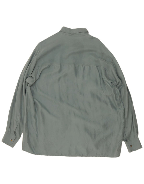 Camicia vintage da uomo XL in seta verde