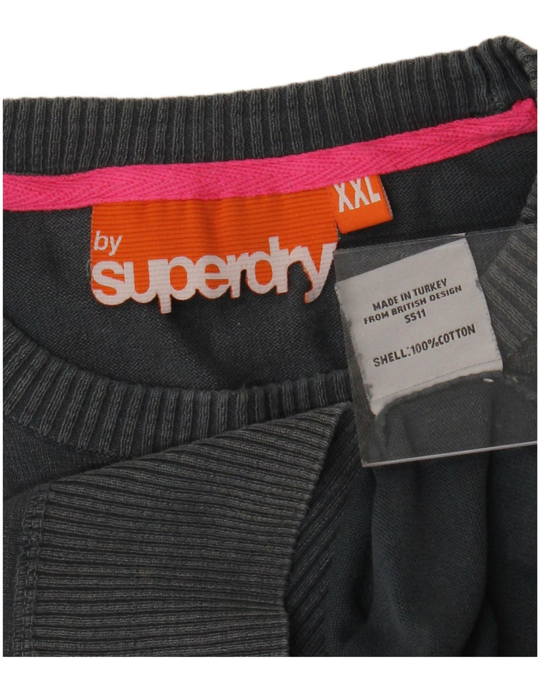Maglione maglione girocollo da uomo SUPERDRY 2XL cotone grigio