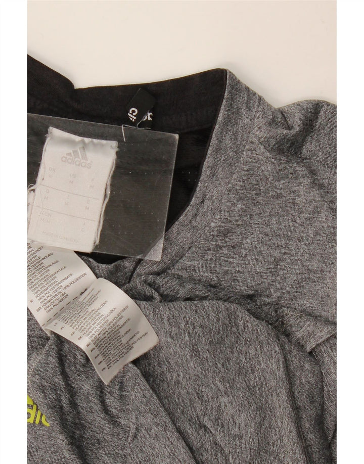 T-shirt ADIDAS da uomo Climacool Top in poliestere color block grigio medio