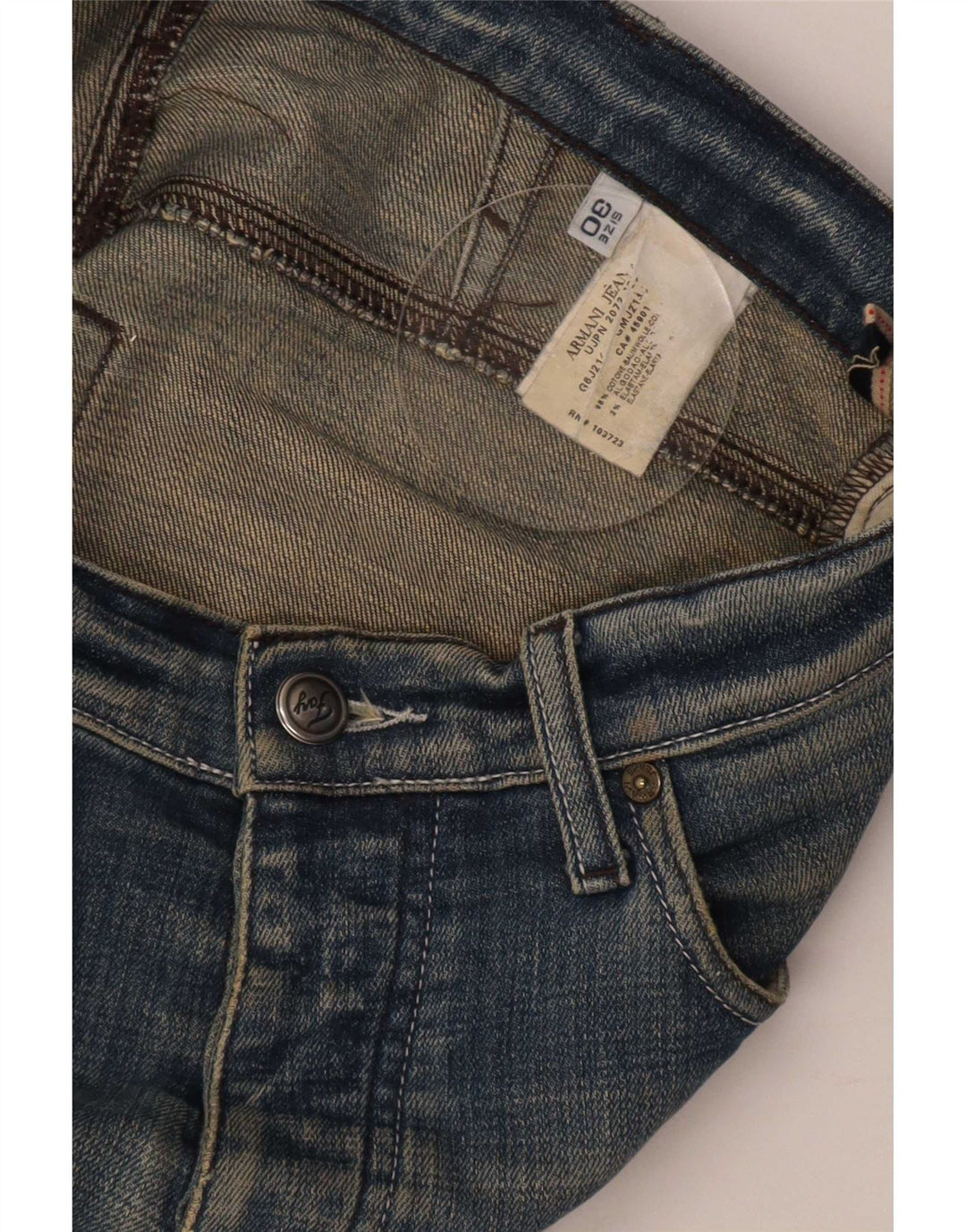 Jeans slim da uomo Armani W30 L32 in cotone blu