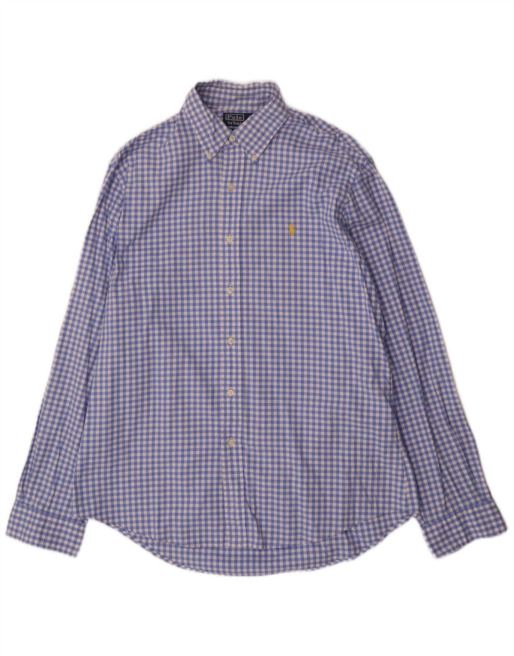 Polo Ralph Lauren Camicia da uomo su misura misura grande in cotone a quadretti blu