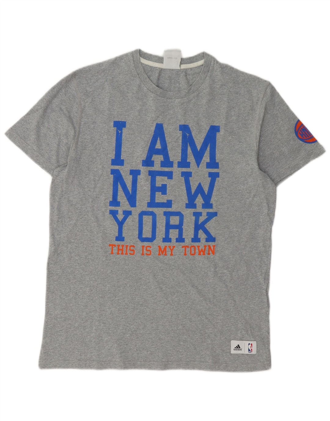 T-shirt grafica da uomo ADIDAS Top grande in cotone grigio