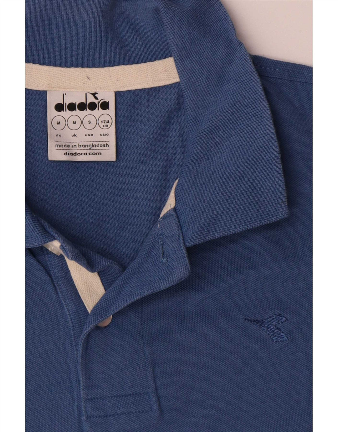 Polo Uomo Diadora Blu Medio Cotone