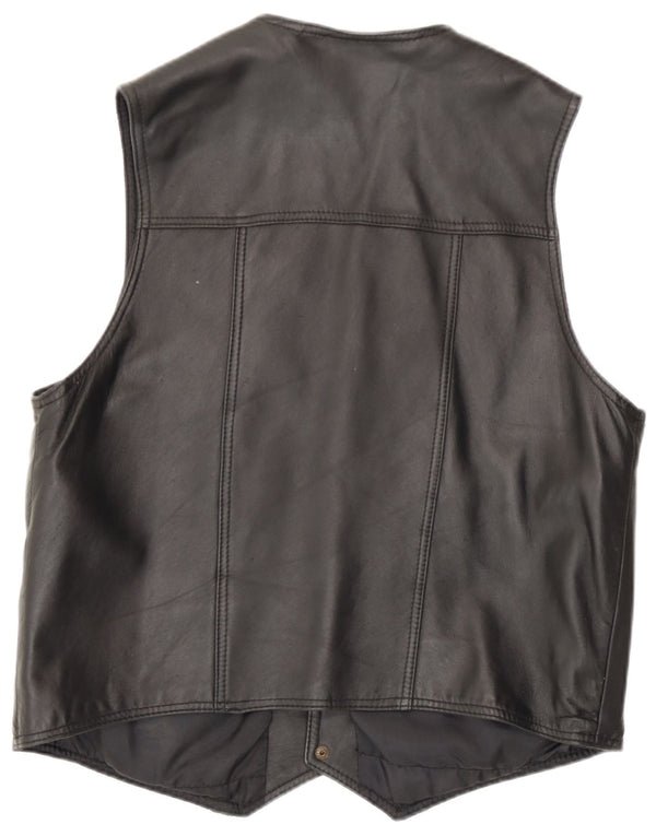 Gilet in pelle da uomo Mondi UK 36 piccolo nero