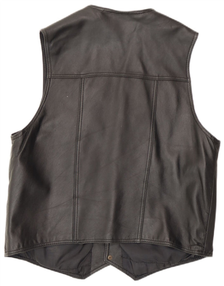 Gilet in pelle da uomo Mondi UK 36 piccolo nero