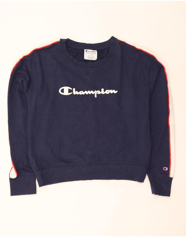 Felpa corta da donna Champion UK 14 Large Blu Navy Colourblock