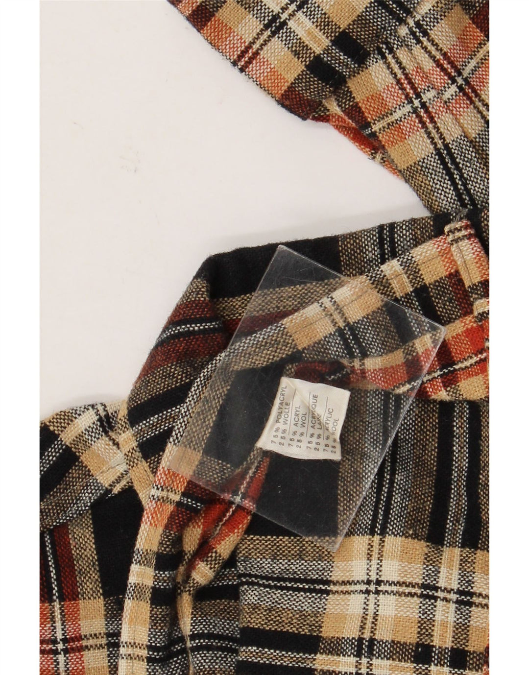 Camicia vintage da uomo in flanella taglia 39 poliacrilico a quadri multicolore medio