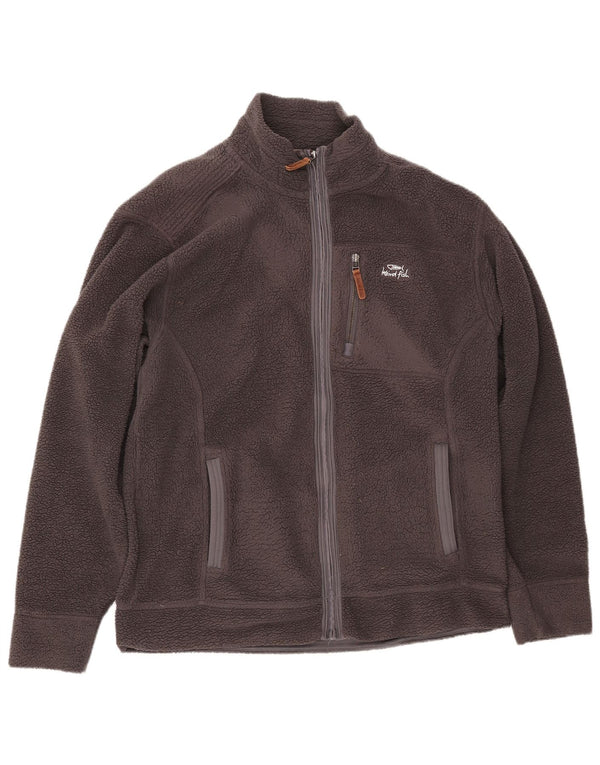 WEIRD FISH Giacca in pile da uomo UK 40 Large Grigio Poliestere