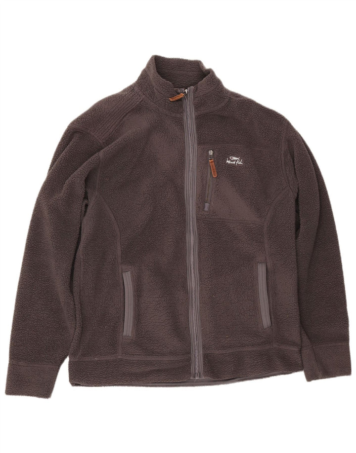 WEIRD FISH Giacca in pile da uomo UK 40 Large Grigio Poliestere