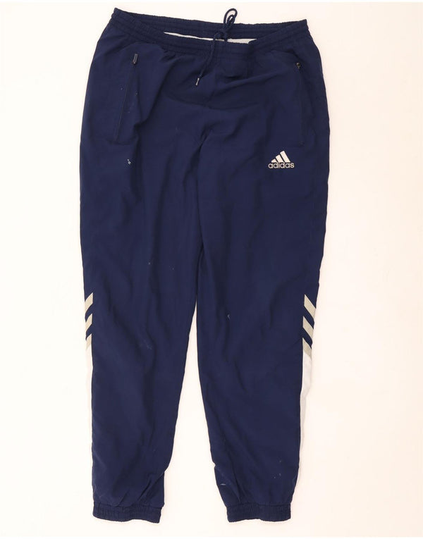 Pantaloni da tuta da uomo Adidas Joggers UK 42/44 Large Blu Navy Colourblock