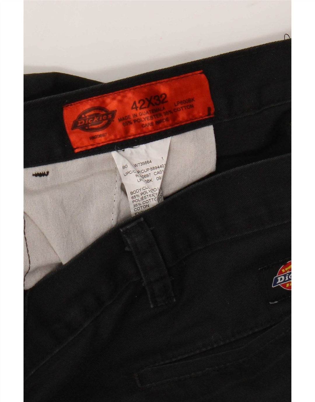Pantaloni cargo dritti da uomo Dickies W42 L32 poliestere nero