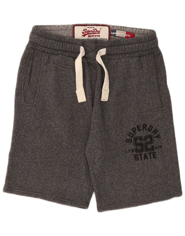 Pantaloncini sportivi grafici da uomo Superdry piccoli in cotone chiazzato grigio