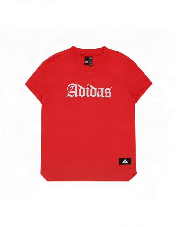 T-shirt grafica da donna Adidas Top UK 10 piccola rossa
