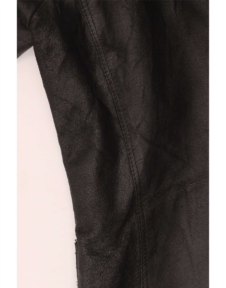 Giacca blazer in pelle da donna a 2 bottoni J.J.Scott IT 46 Large Nera