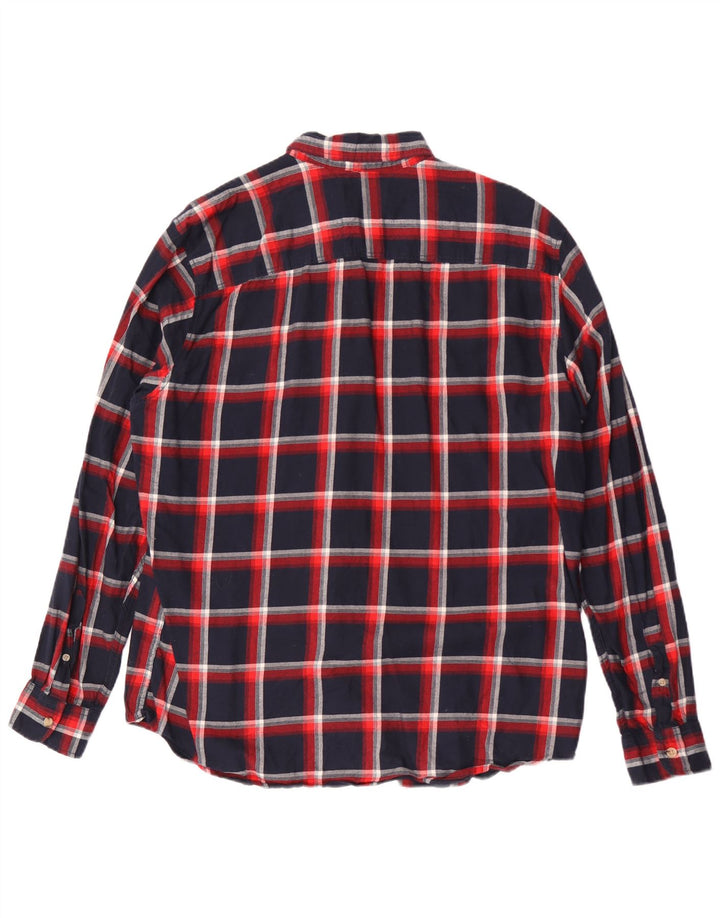 Camicia da uomo in flanella Jack & Jones XL in cotone a quadri blu navy