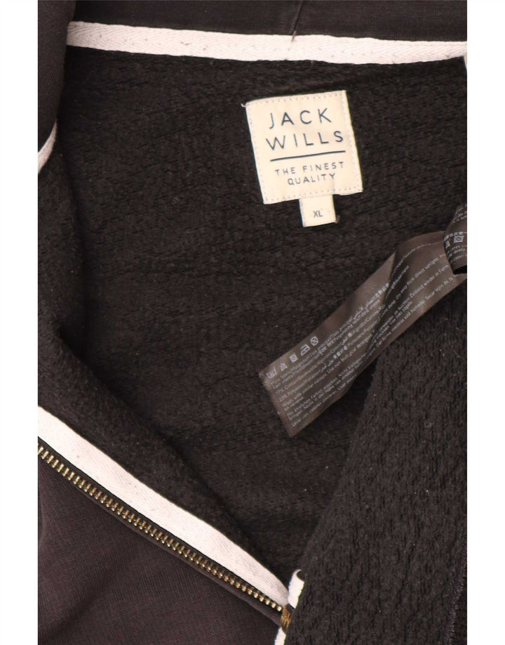 Jack Wills Uomo Salcombe Devon Zip Felpa con cappuccio XL Cotone nero