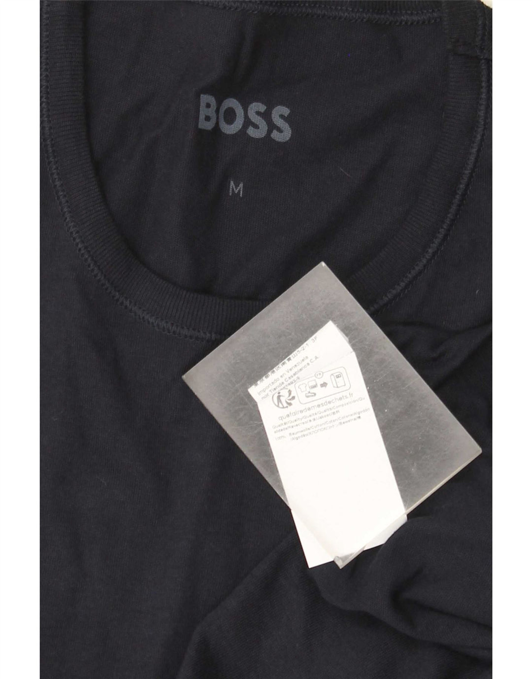 T-shirt da uomo Hugo Boss Top in cotone blu navy medio