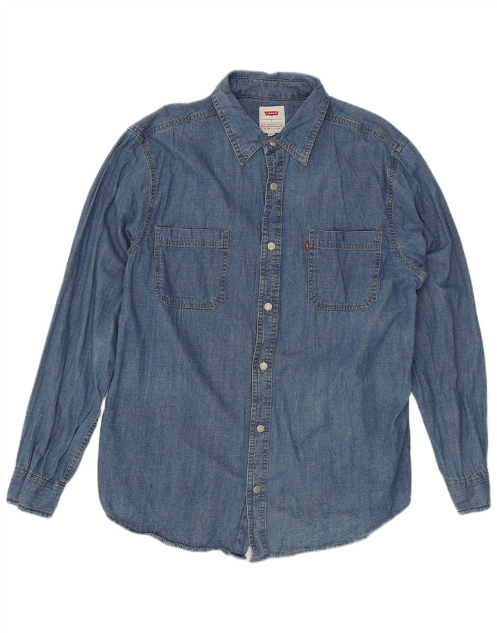Camicia di jeans da uomo Levi's Large in cotone blu